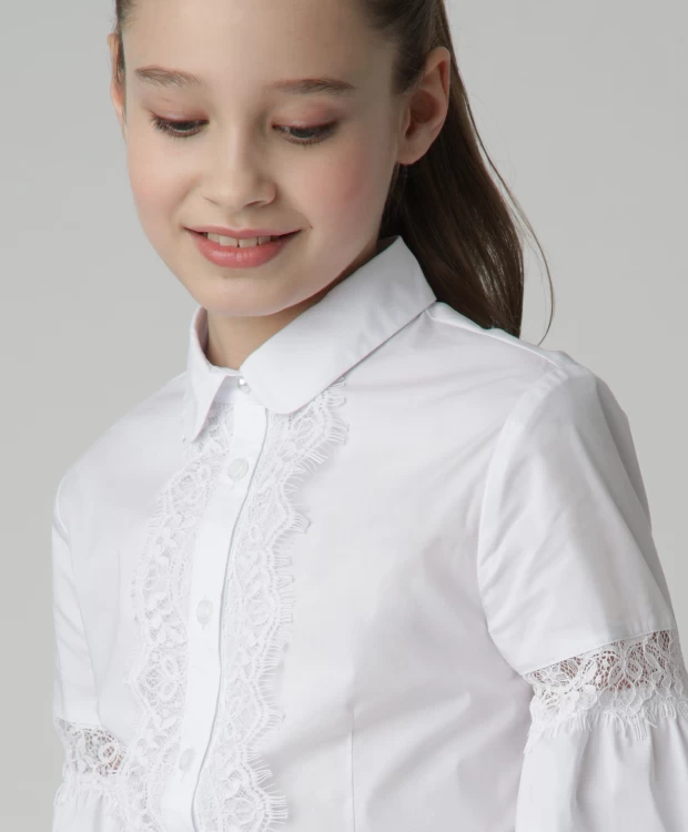 Белая блузка с кружевом Gulliver