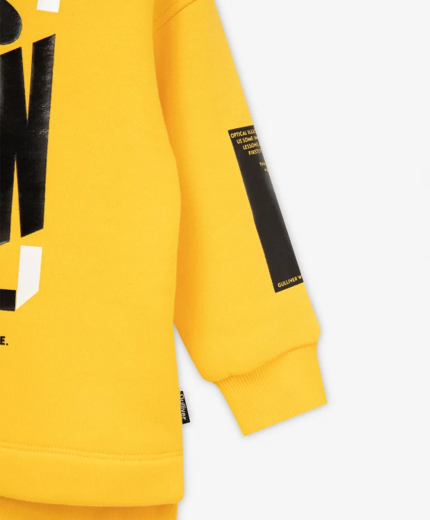 фото Толстовка желтая с глянцевым принтом gulliver (110)