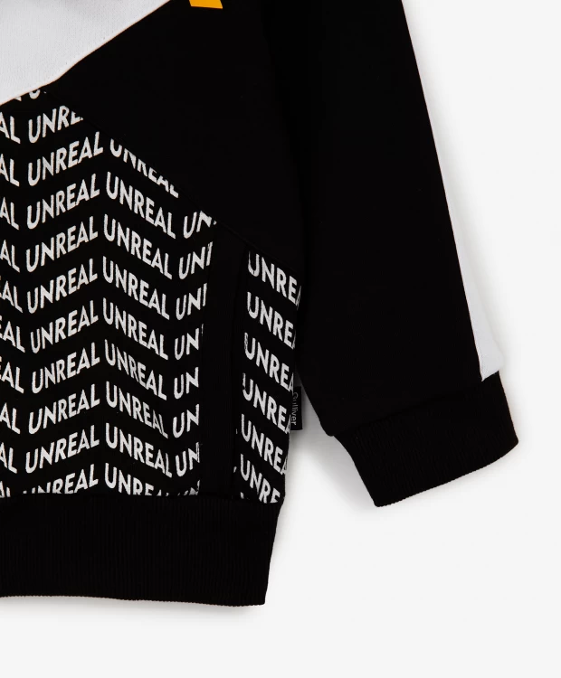 фото Толстовка комбинированная с принтом gulliver (104)