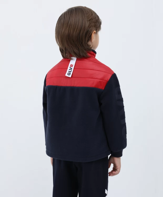 фото Толстовка на молнии комбинированная c принтами и патчами gulliver (116)