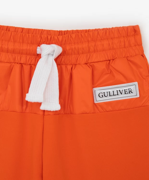 фото Брюки из футера оранжевые gulliver (134)