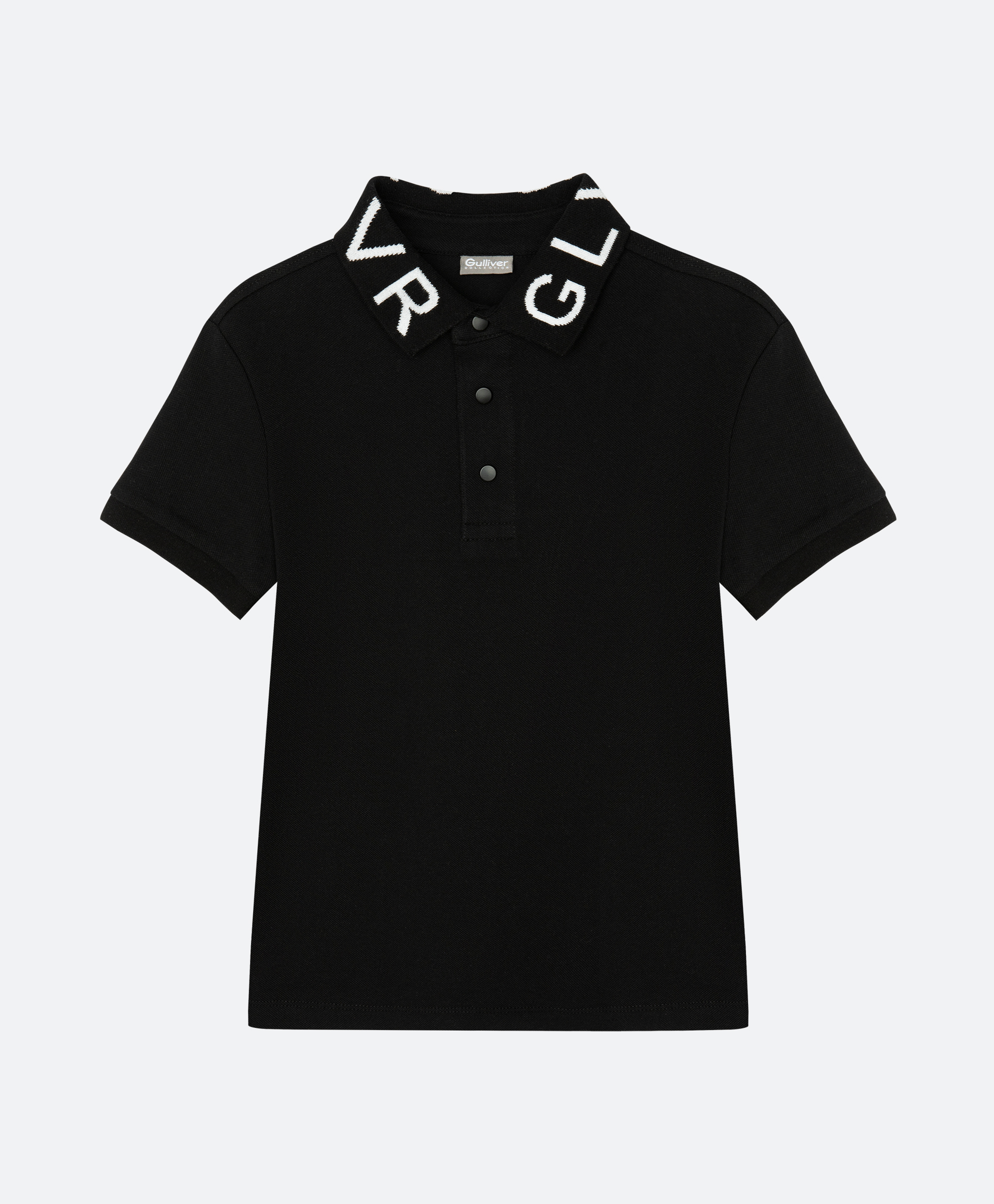 Поло черное с коротким рукавом Gulliver 221GSBJC1403, размер 170, цвет черный - фото 3