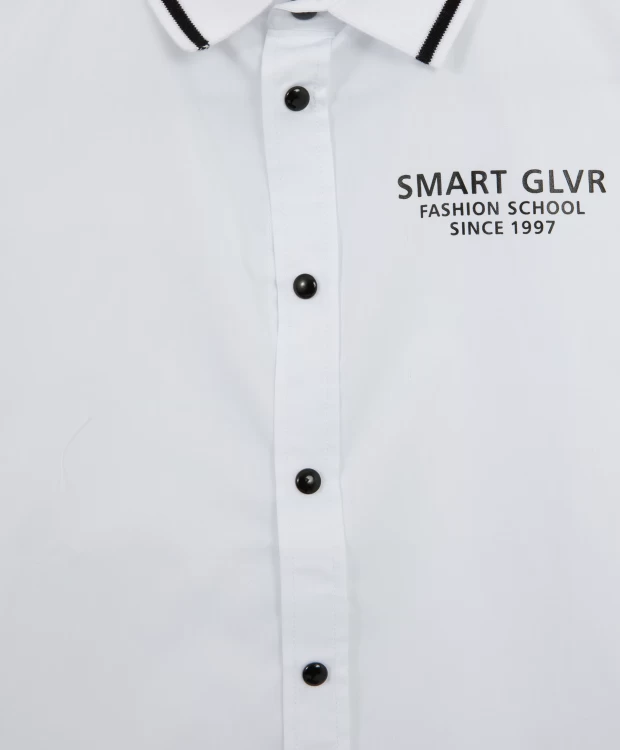 фото Рубашка белая с коротким рукавом gulliver (140)