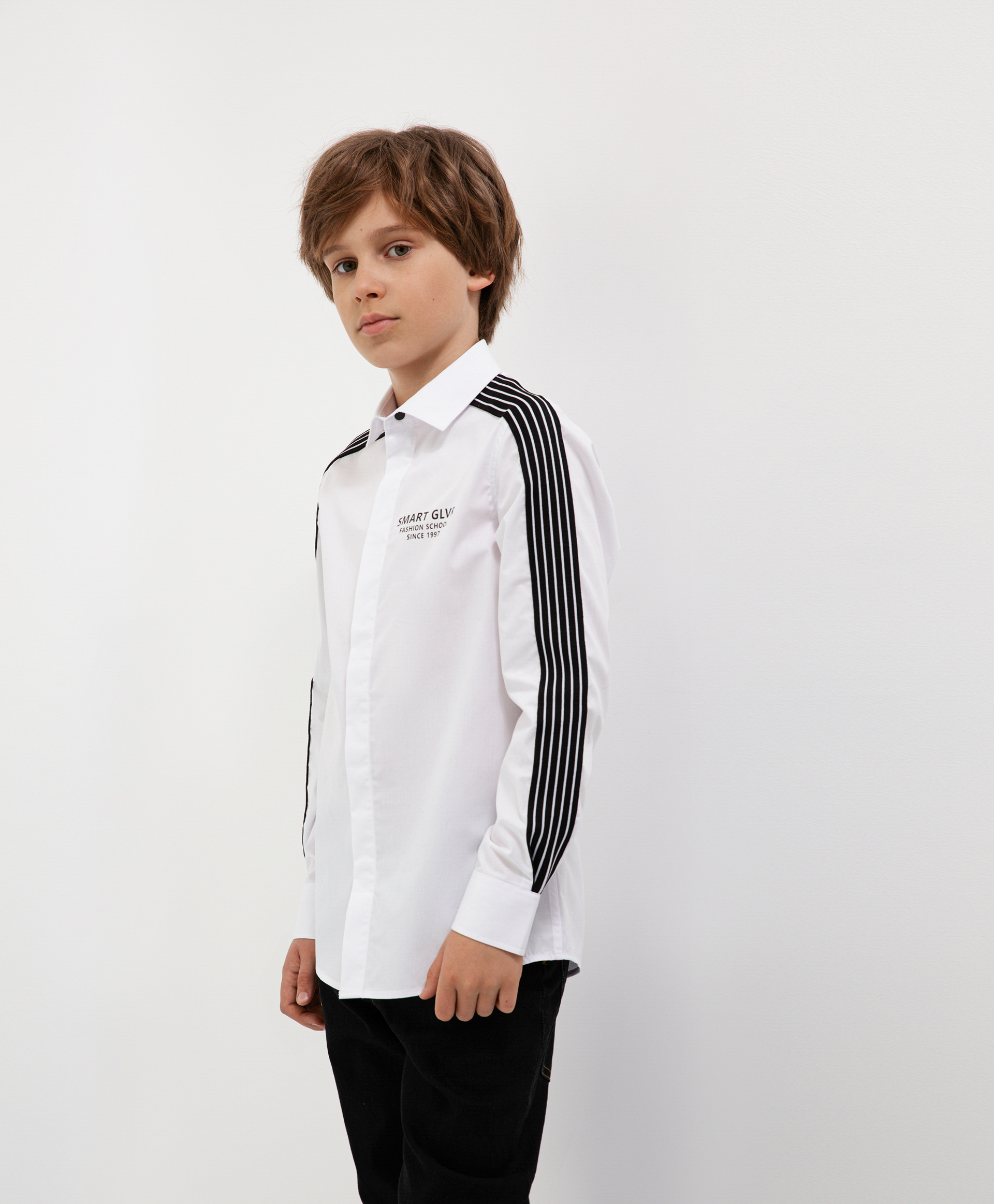 Купить 221GSBJC2305, Рубашка белая с длинным рукавом Gulliver, белый, 146, Хлопок, Мужской, Демисезон, ШКОЛЬНАЯ ФОРМА 2021-2022 (shop: GulliverMarket Gulliver Market)