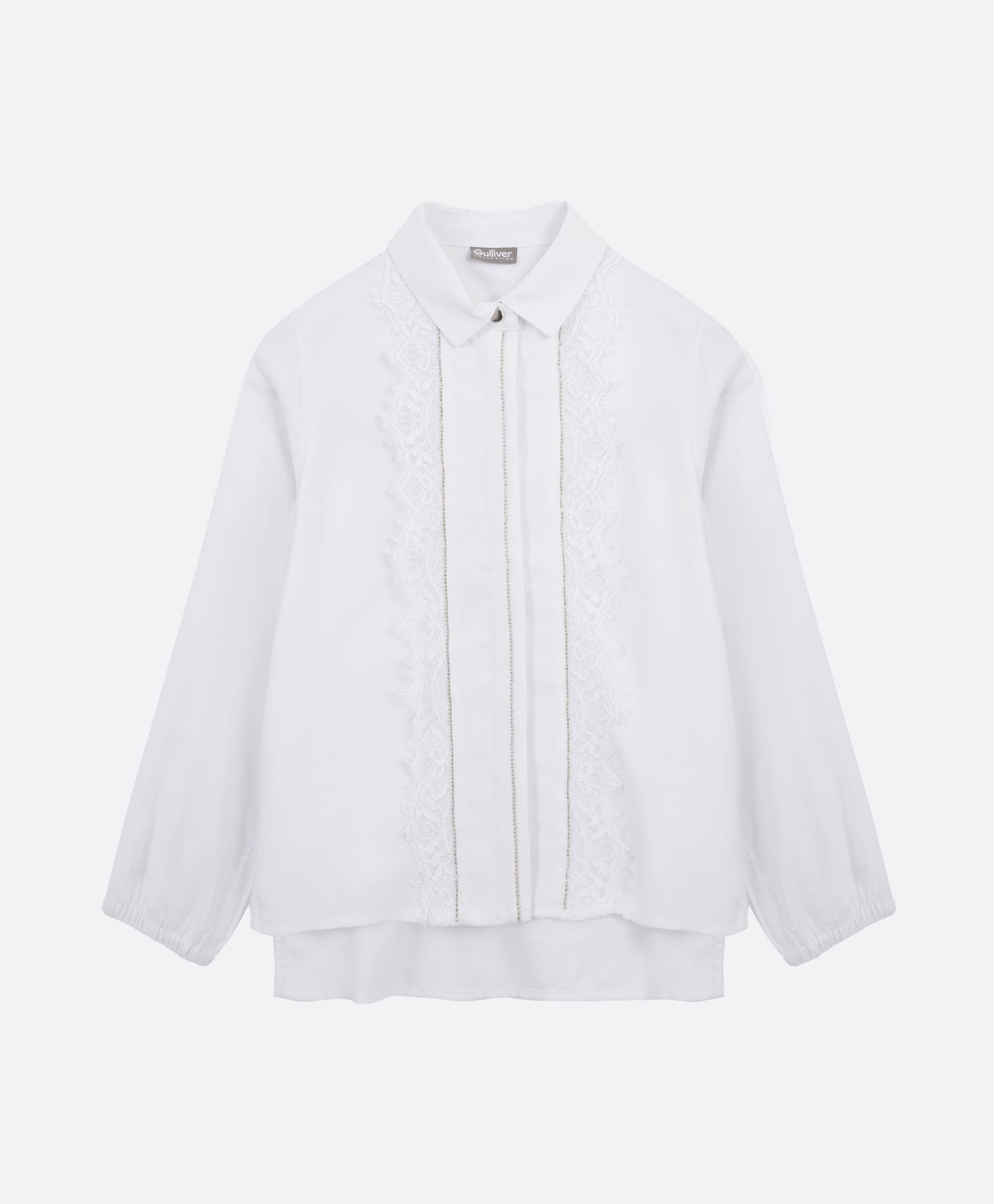 Блузка белая с длинным рукавом Gulliver 221GSGMC2203, размер 122, цвет белый - фото 4