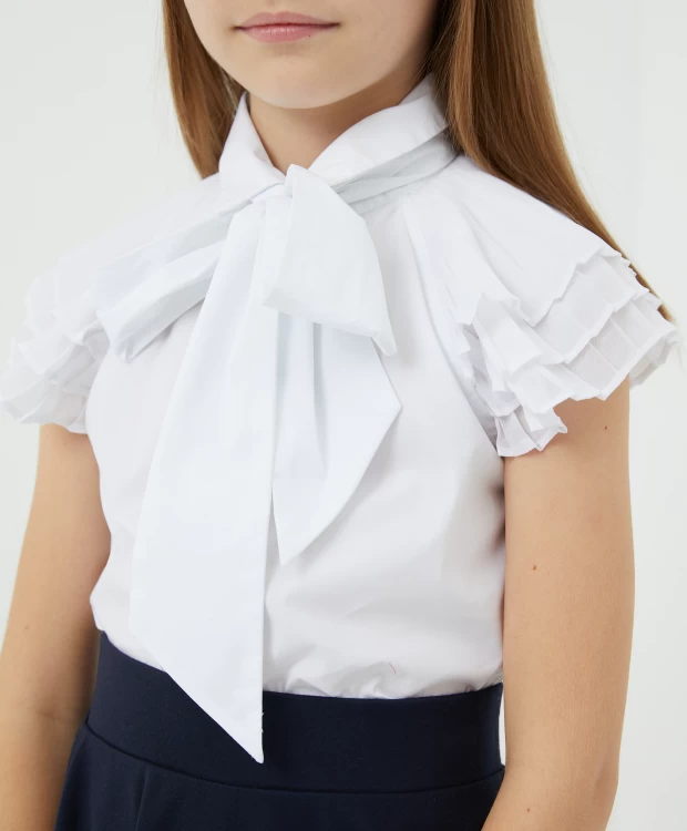 Блузка белая с коротким рукавом Gulliver
