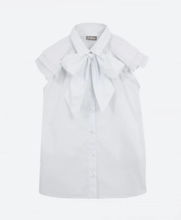 Блузка белая с коротким рукавом Gulliver