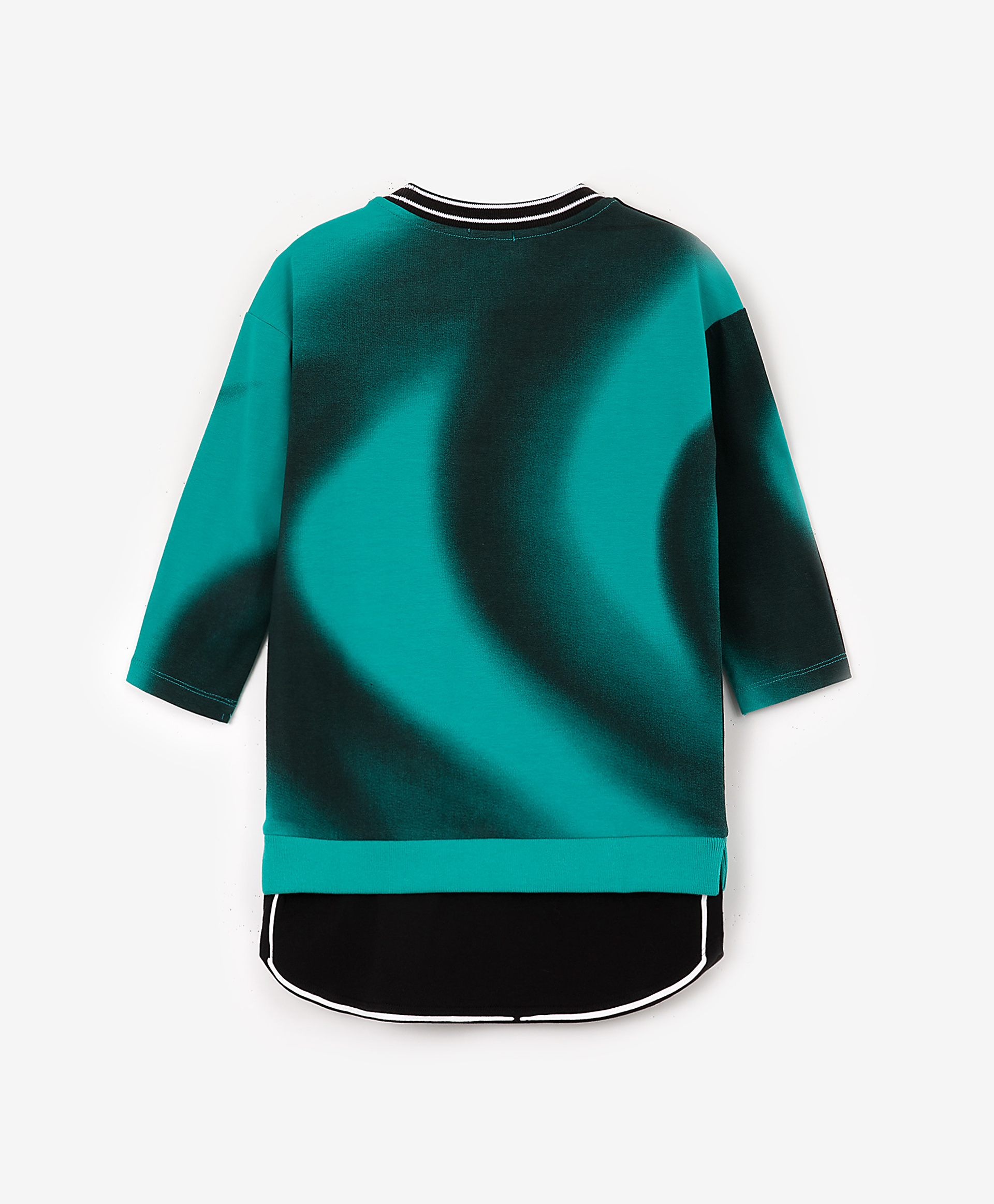 фото Платье с длинным рукавом зеленое gulliver