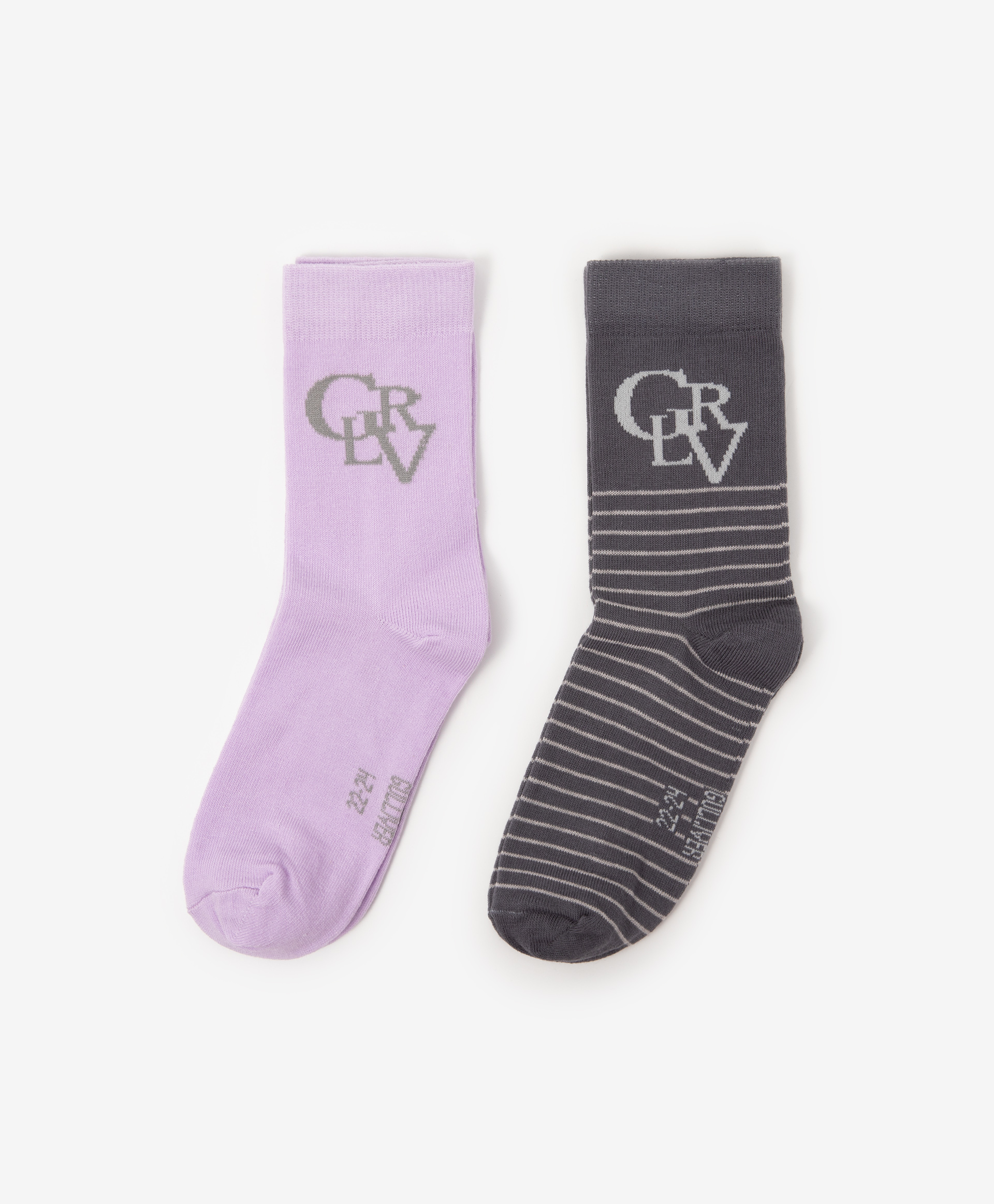 Носки хлопковые с декором Gulliver 22207GJC8501, размер 26-28, цвет серый