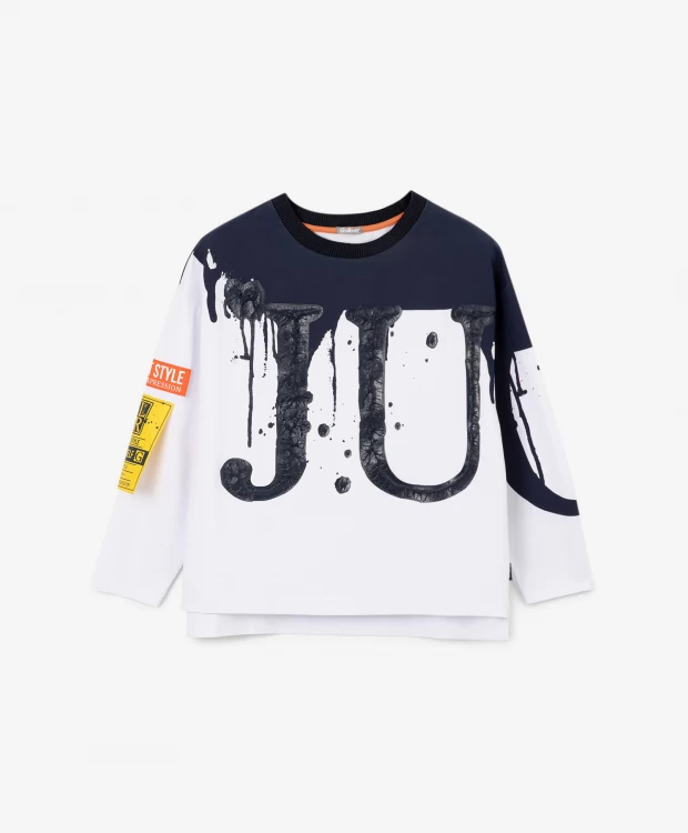 фото Футболка с длинным рукавом оверсайз белая gulliver (140)