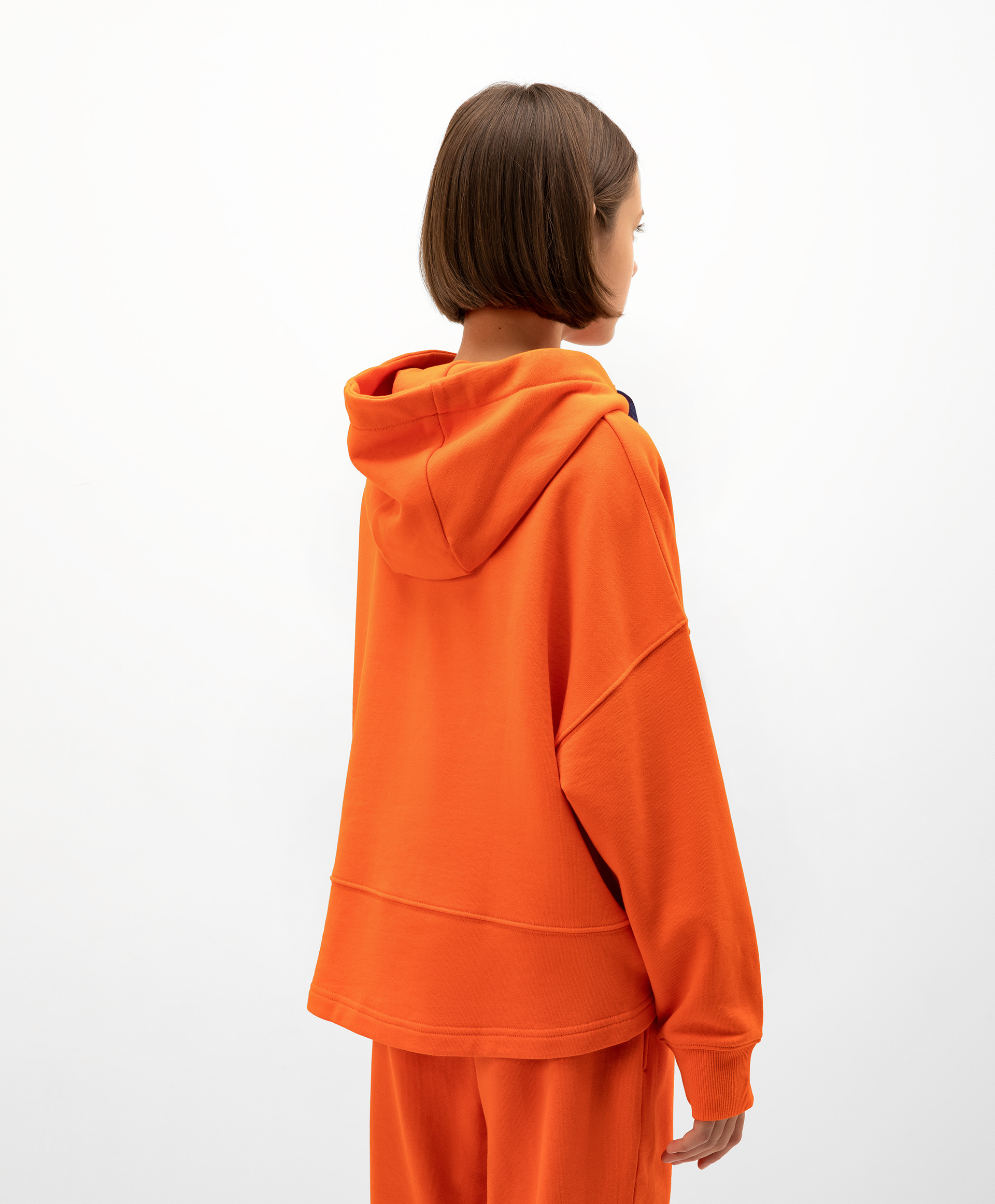 фото Толстовка из футера оверсайз оранжевая gulliver