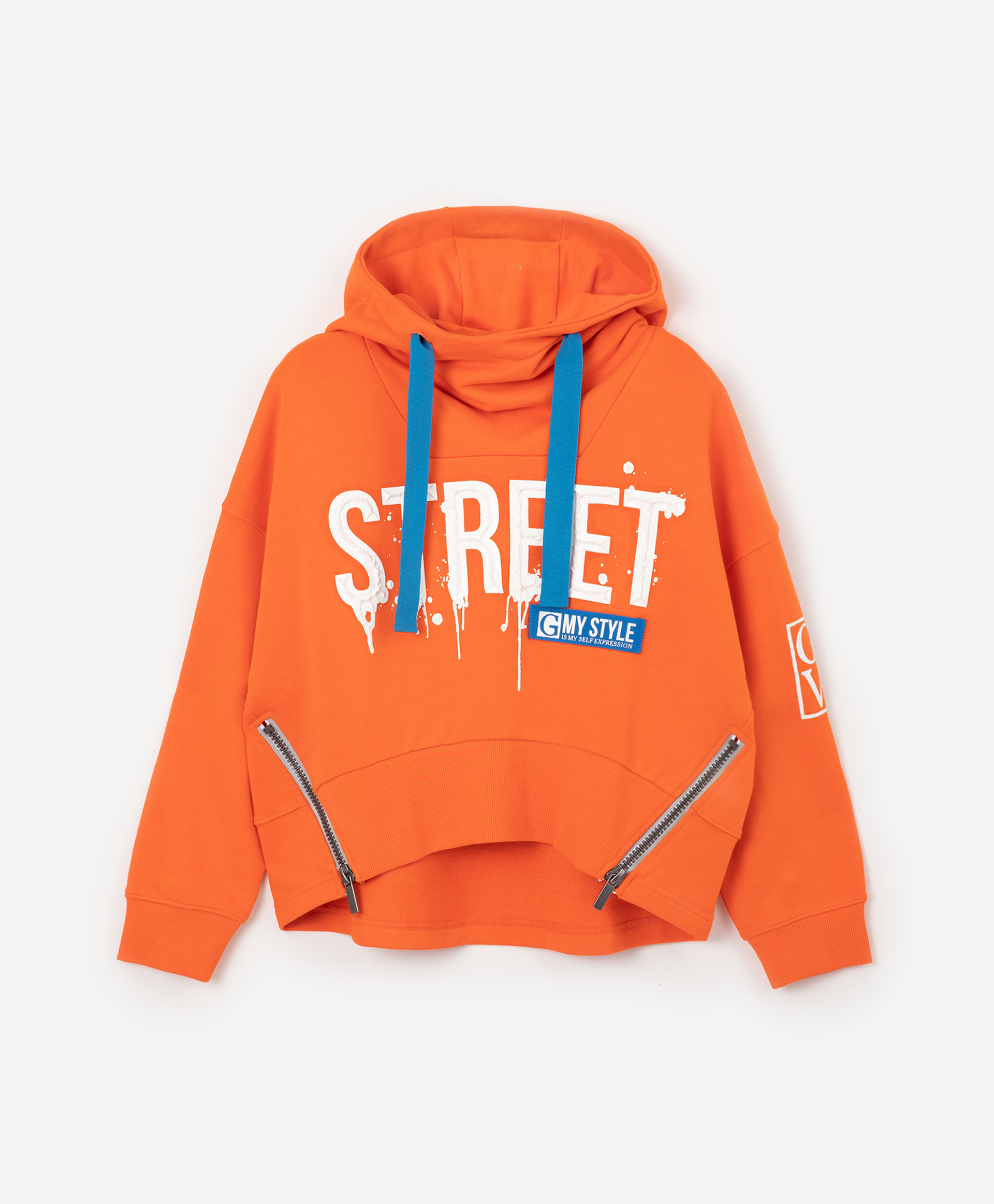 фото Толстовка из футера оверсайз оранжевая gulliver