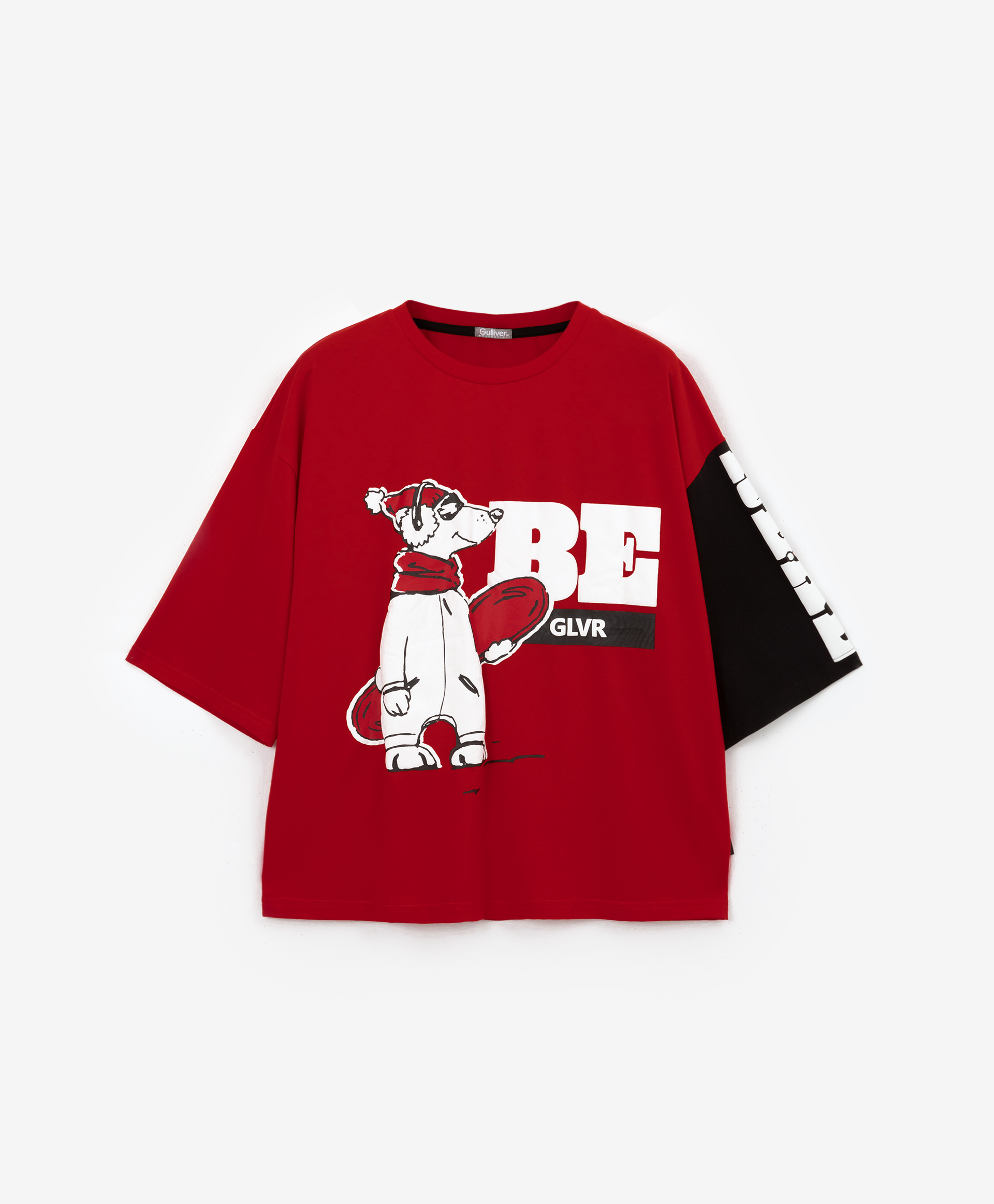 Пижама футболка с длинным рукавом и брюки с принтом Gulliver 222GLVRGAC9702, размер L, цвет красный - фото 3