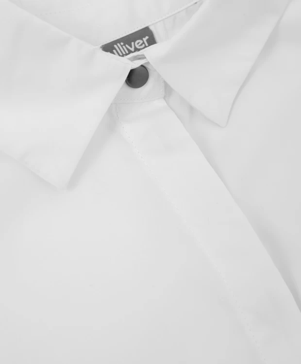 фото Рубашка с мелким шрифтовым принтом белая gulliver (140)