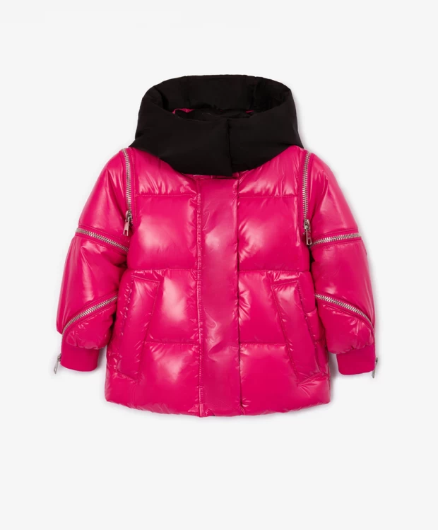 Куртка демисезонная на искусственном пуху розовая Gulliver куртка на искусственном пуху молочного цвета gulliver