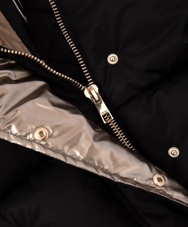 фото Куртка на искусственном пуху черная gulliver (170)