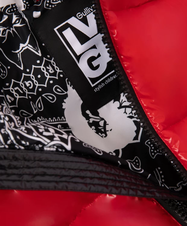 фото Куртка зимняя на искусственном пуху красная gulliver (140)