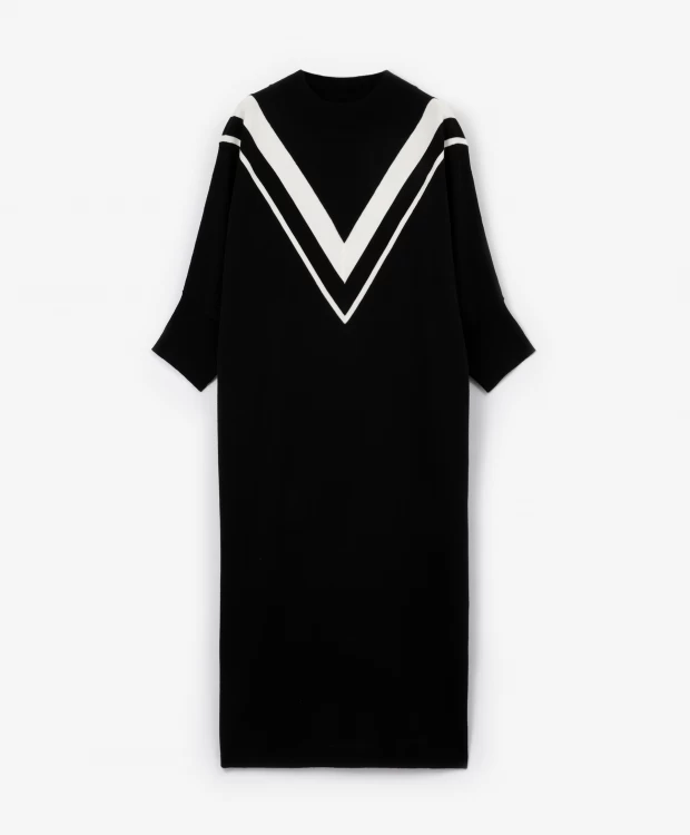 Платье оверсайз вязаное черное GLVR