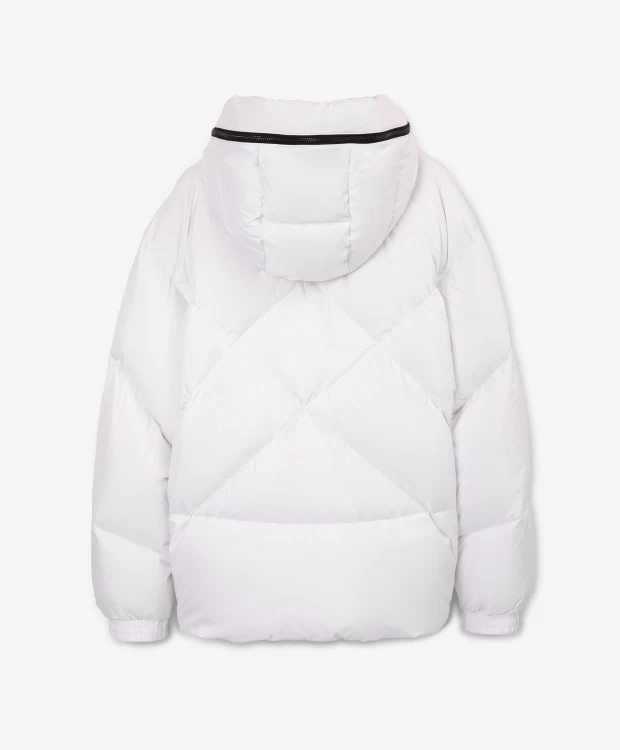 фото Куртка оверсайз с капюшоном белая glvr (l)