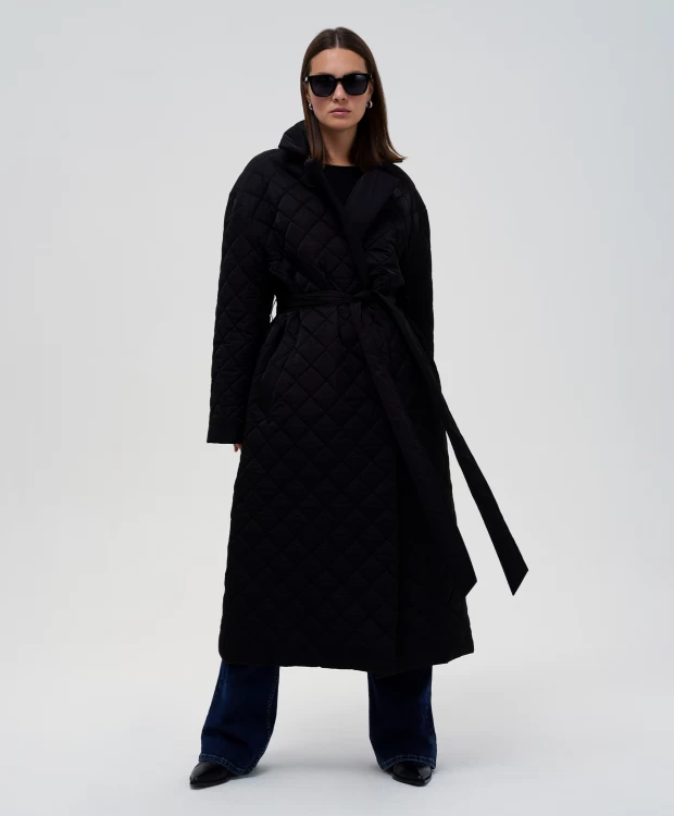 фото Пальто оверсайз стеганое черное glvr (xl)