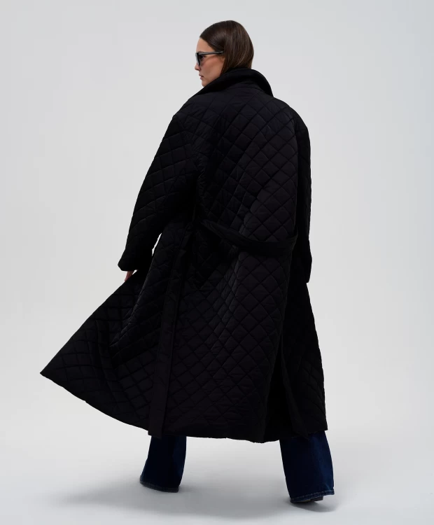 фото Пальто оверсайз стеганое черное glvr (xl)