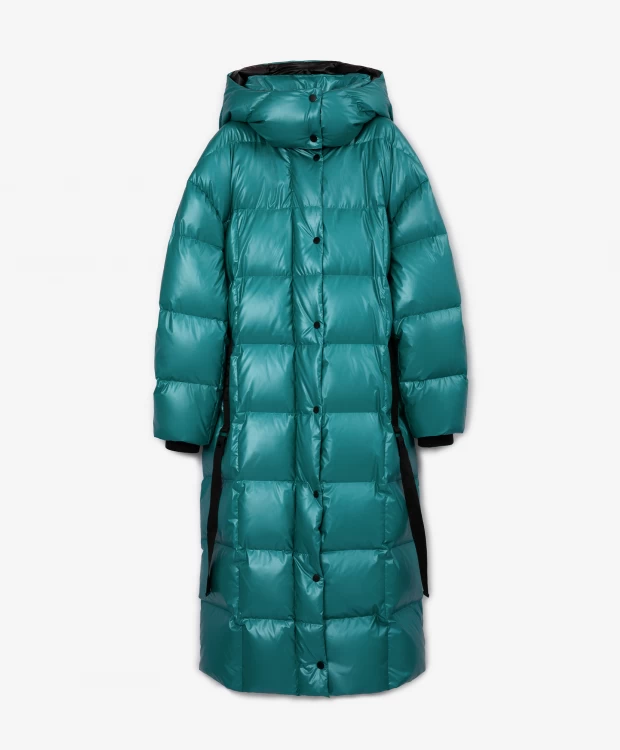 Пальто оверсайз с капюшоном зеленое GLVR цена и фото