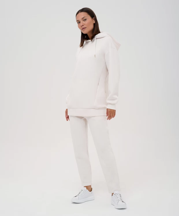 фото Худи удлиненное молочного цвета glvr (s)