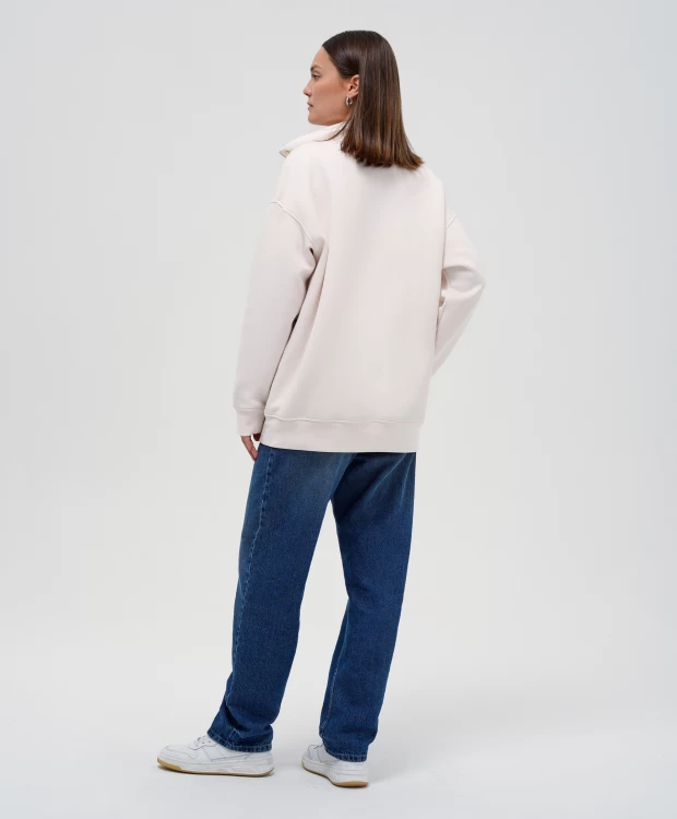 фото Толстовка нераспашная молочного цвета glvr (s)