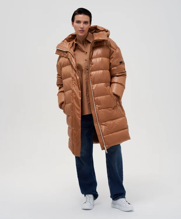 фото Пальто оверсайз зимнее бежевое glvr (xl)