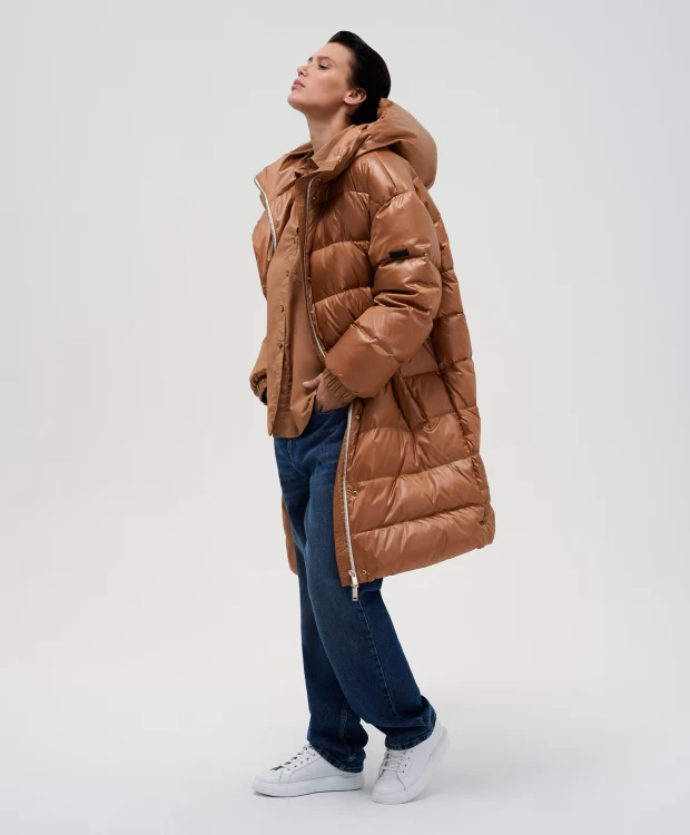 фото Пальто оверсайз зимнее бежевое glvr (xl)