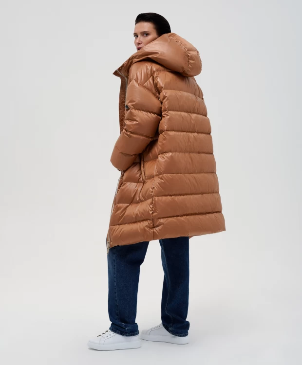 фото Пальто оверсайз зимнее бежевое glvr (xl)