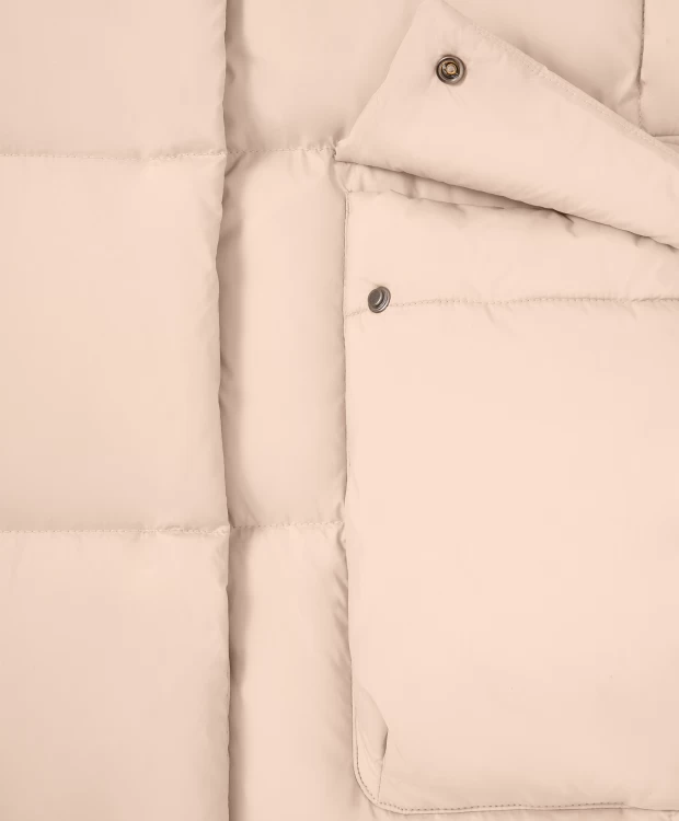 фото Пальто оверсайз с капюшоном бежевое glvr (s)