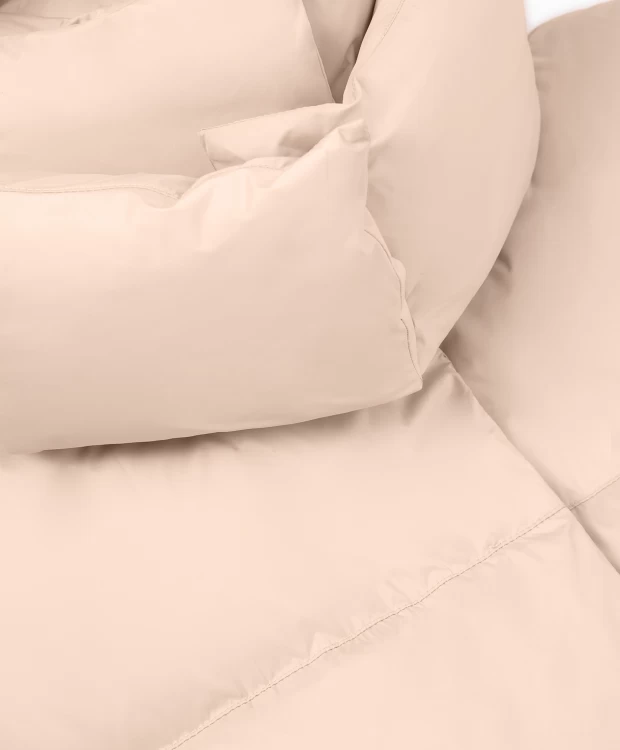 фото Пальто оверсайз с капюшоном бежевое glvr (s)