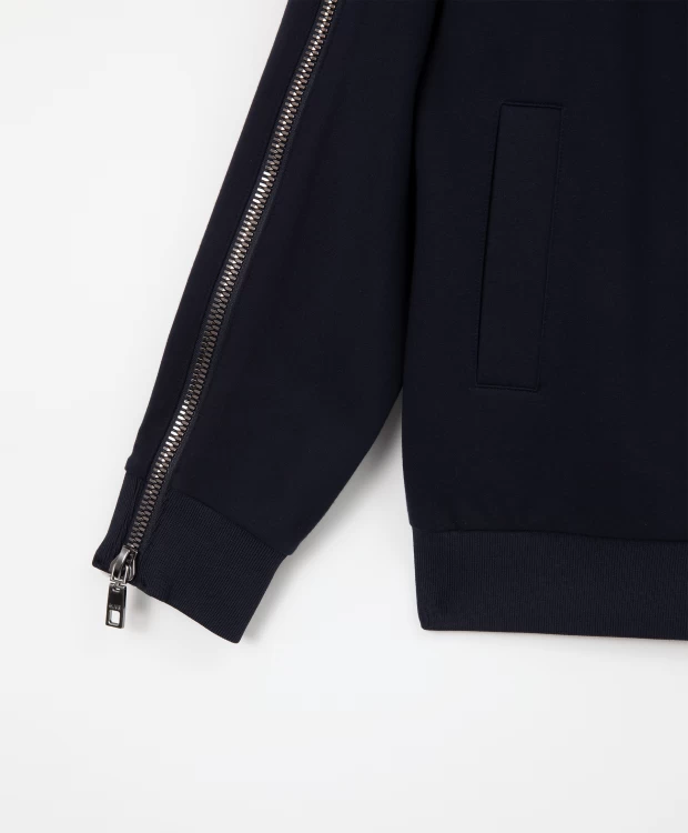 фото Толстовка из джерси на молнии синяя gulliver (140)