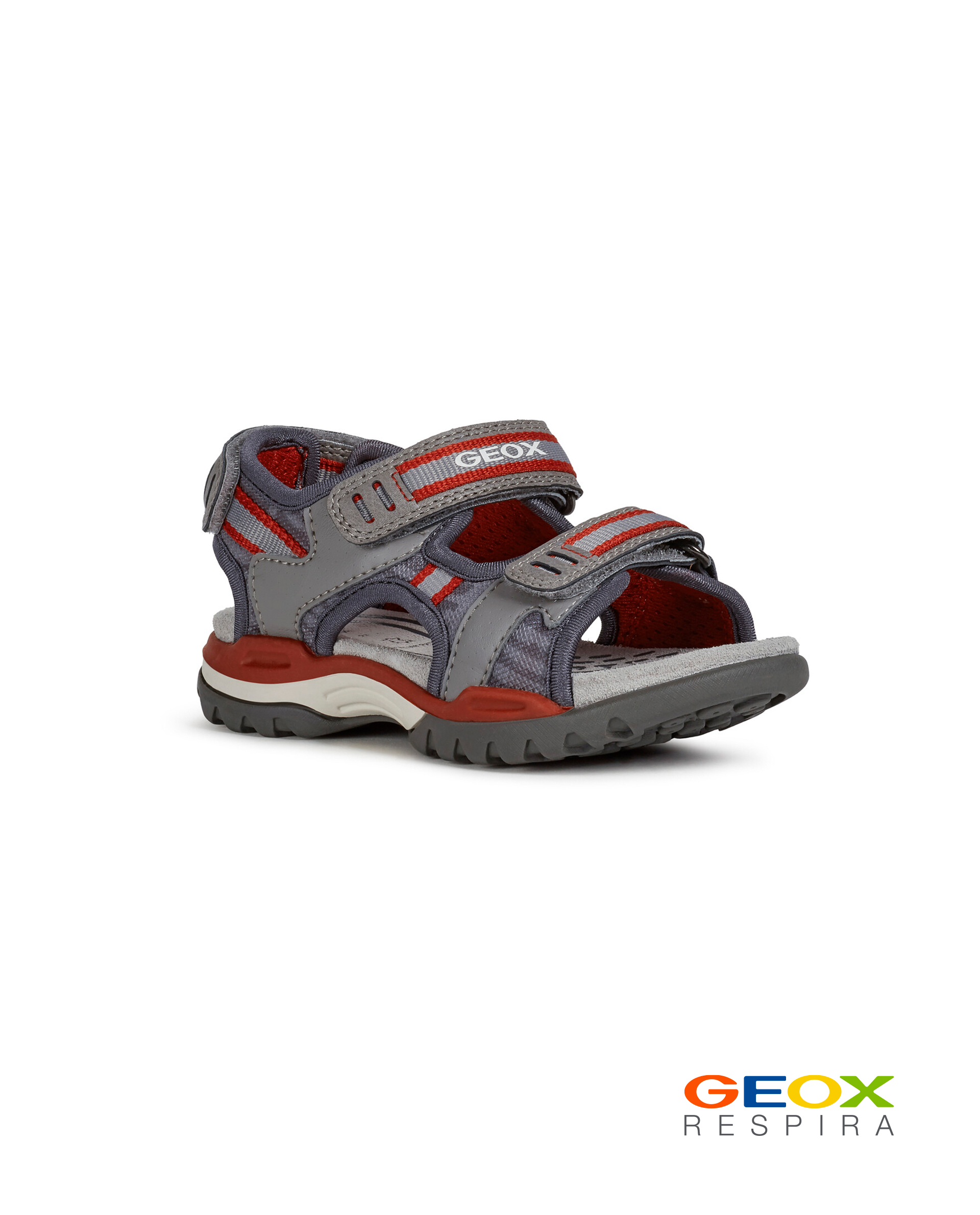 Серые сандалии Geox для мальчика J020RD014MEC0051, размер 32, цвет серый - фото 1