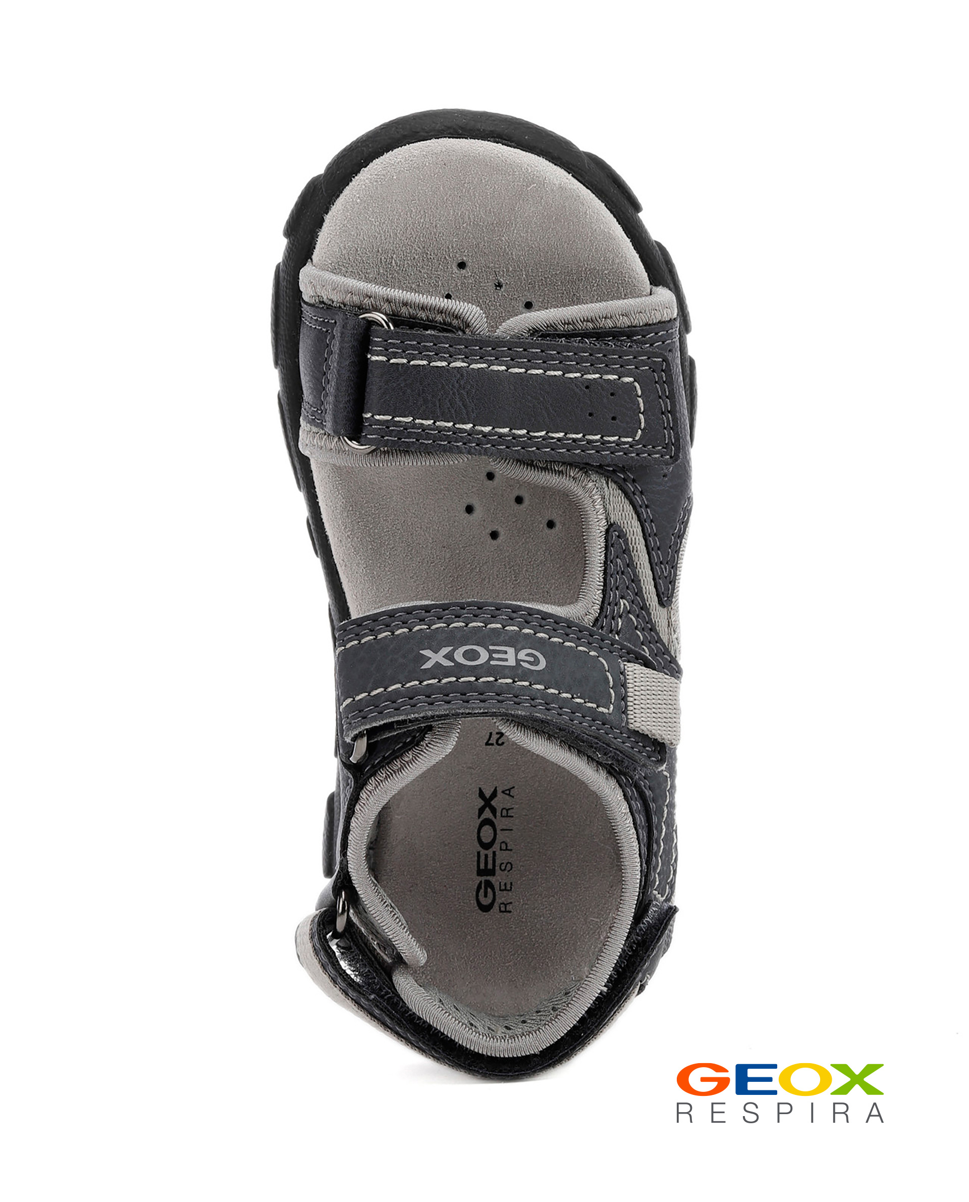 Серые сандалии Geox для мальчика J0224A0MECEC0661, размер 33, цвет серый - фото 4