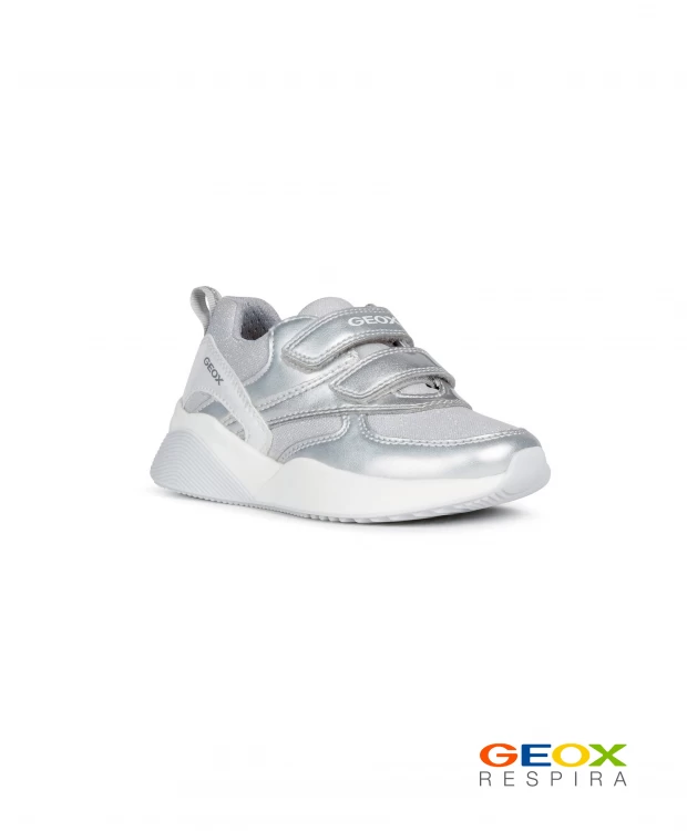 Серебристые кроссовки Geox для девочки (29)