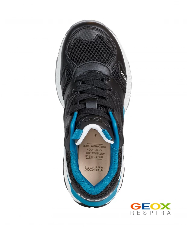 Черные кроссовки Geox с бирюзовыми вставками (36), размер 36 Черные кроссовки Geox с бирюзовыми вставками (36) - фото 4
