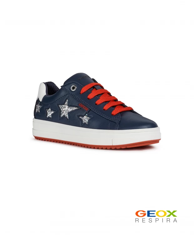 Синие кроссовки Geox со звездами - купить по цене 5 990 ₽ J02BDB000BCC4002  в интернет-магазине Gulliver Market
