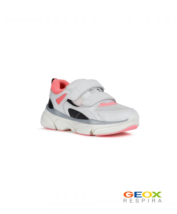 Белые кроссовки Geox с розовыми вставками (35)