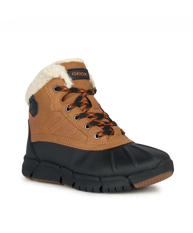 Ботинки непромокаемые Geox Flexyper коричневые - купить по цене 11 490 ₽J269XELME50C0034 в интернет-магазине Gulliver Market