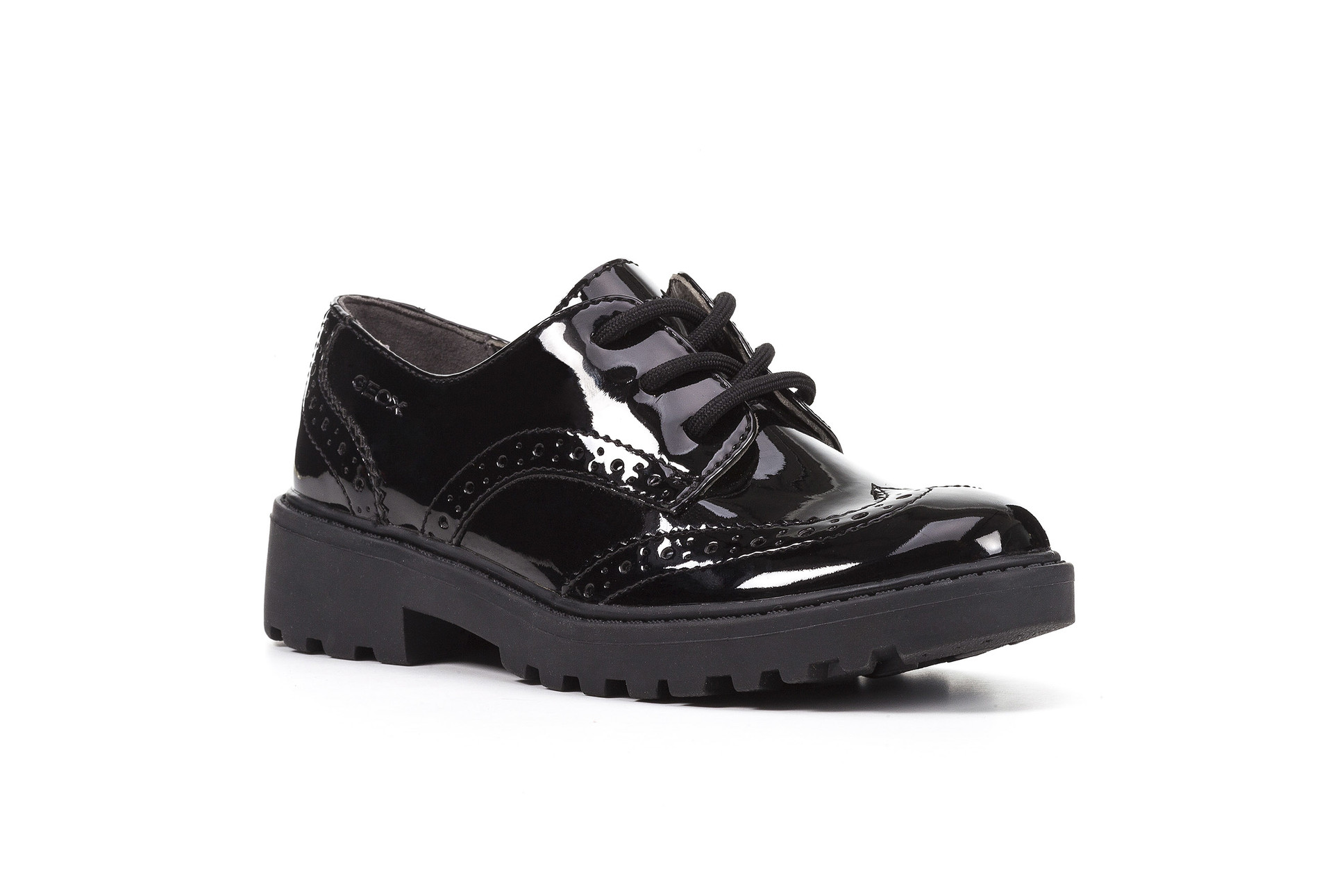 Туфли дерби Geox с лакированными вставками J6420NL00HHC9999, размер 31, цвет черный
