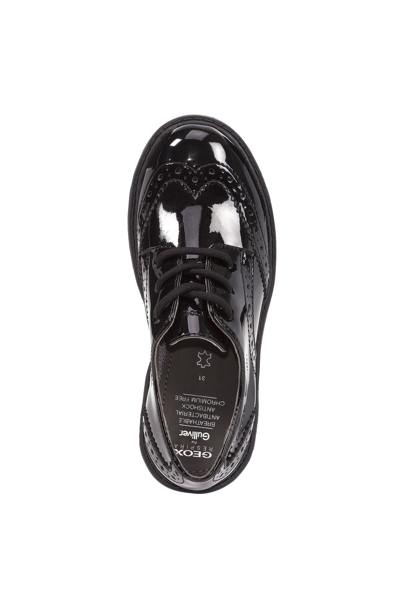 Туфли дерби Geox с лакированными вставками J6420NL00HHC9999, размер 37, цвет черный - фото 5
